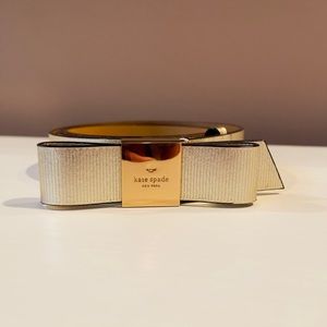Kate Spade Gold Leather Bow Belt